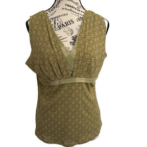 Axcess Women’s Top Light Green Sleeveless Size Large Light Green V-neck